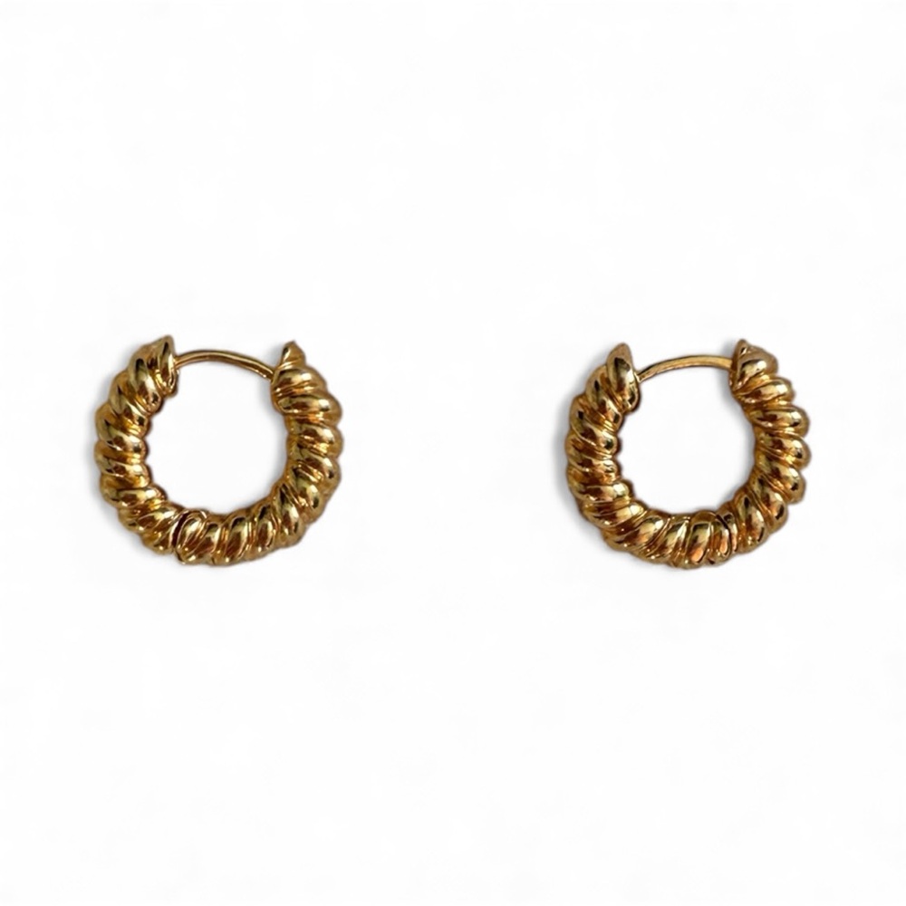3 for $13! Gold Twist Hoop Earrings